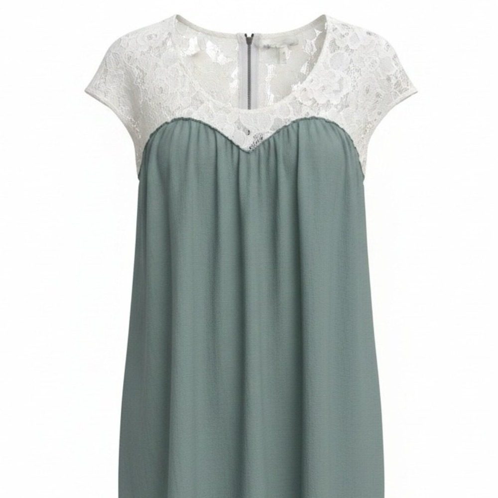 Ella Moss Babydoll Romantic Sweet Twee Girly XS lace yoke Mini Dress